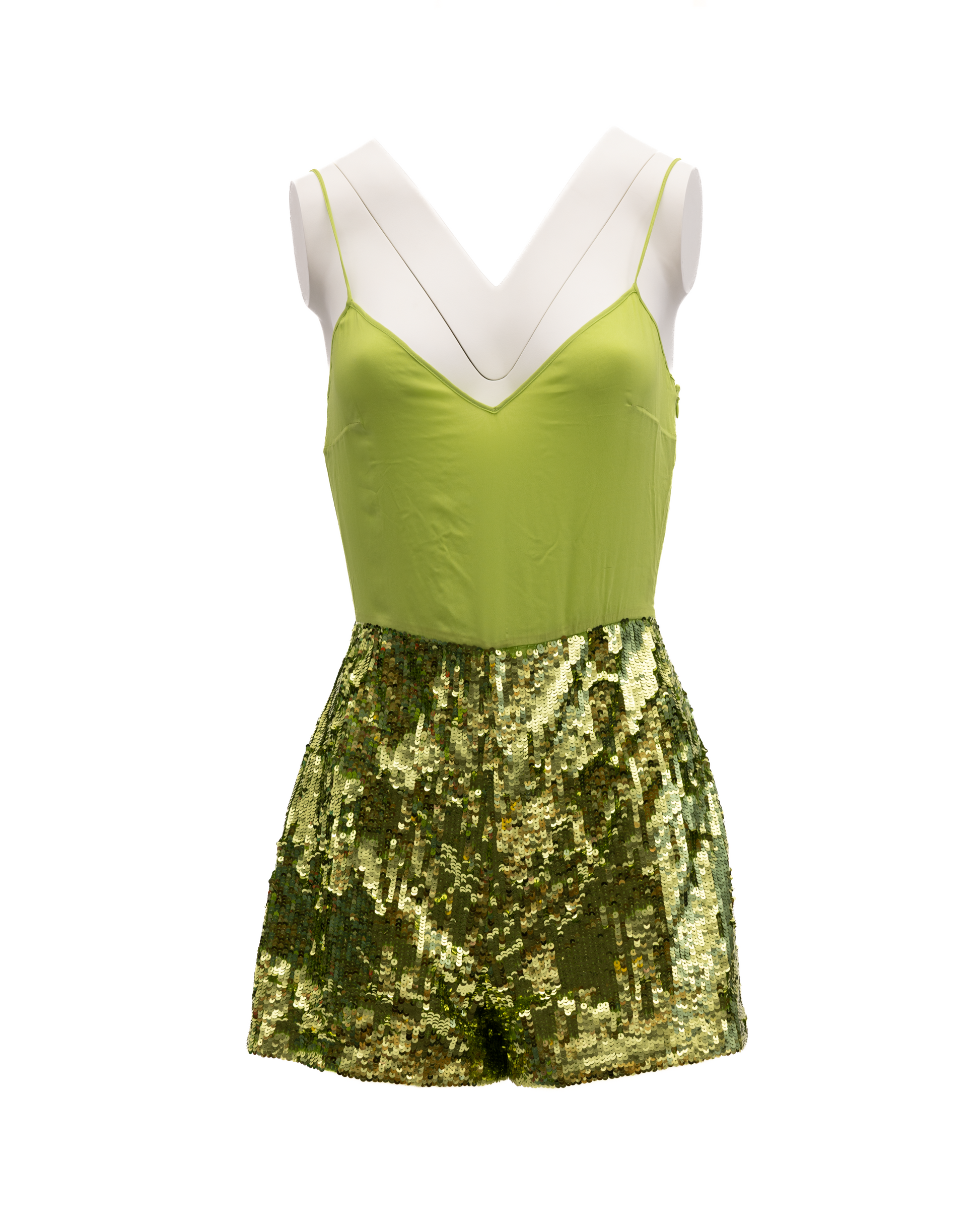 Valentino Garavani Women Green Sequin Jumpsuit