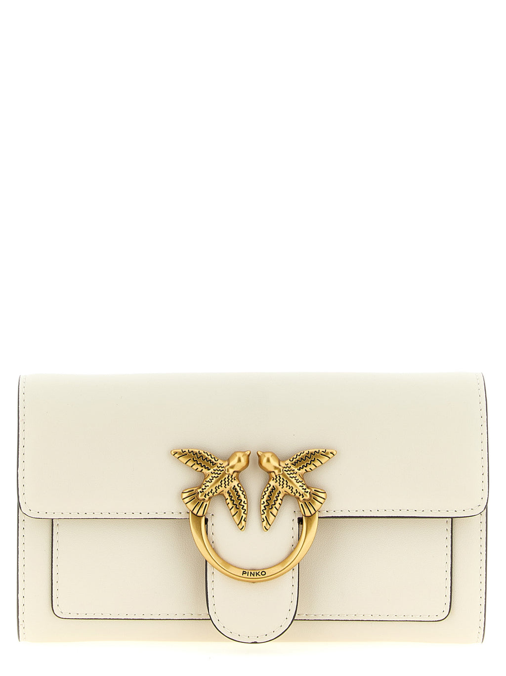 PINKO White Calfskin Cardholder