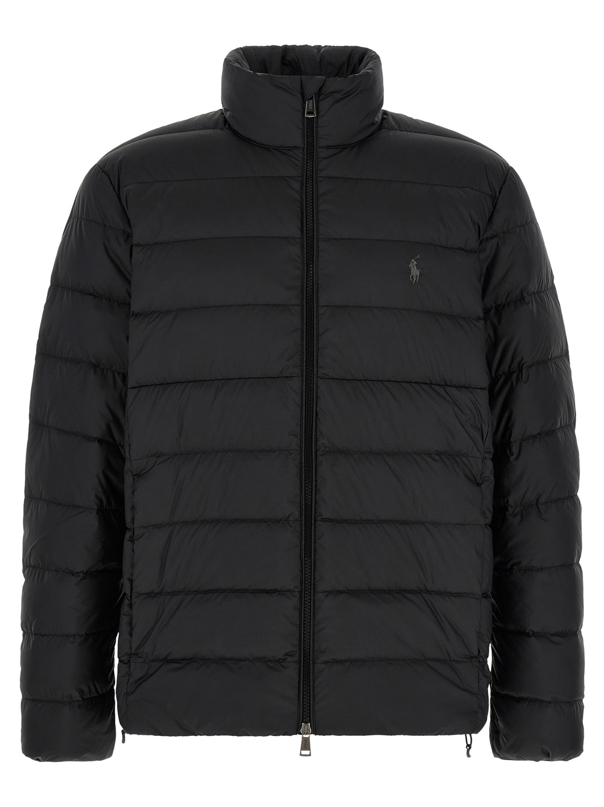 Polo Ralph Lauren Schwarze Polyester-Jacke in voller Länge
