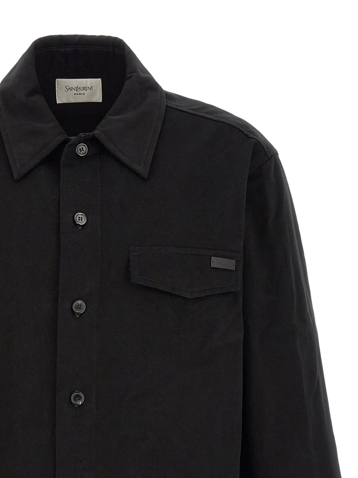 Saint Laurent Bluse aus schwarzer Baumwolle