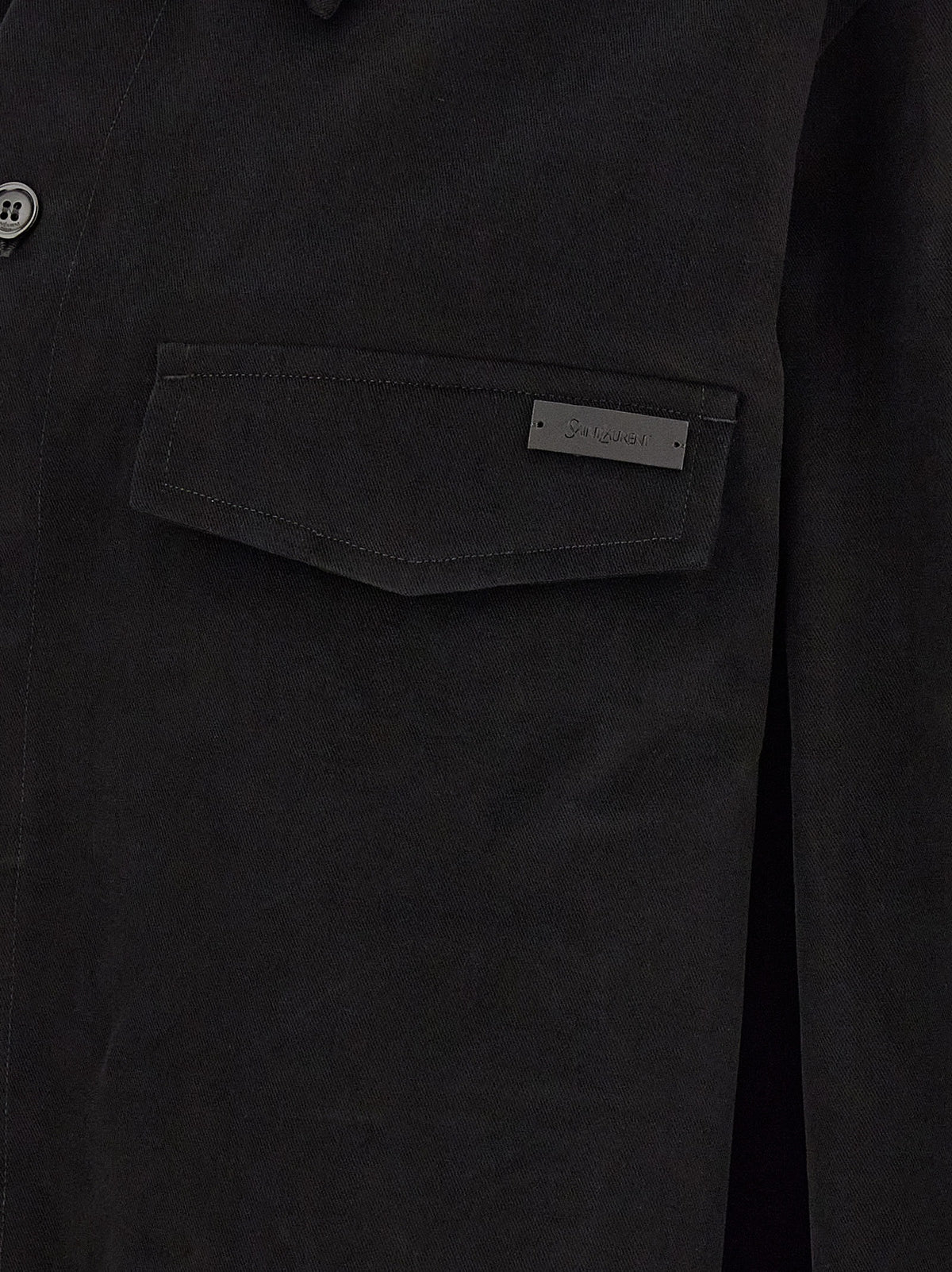 Saint Laurent Bluse aus schwarzer Baumwolle