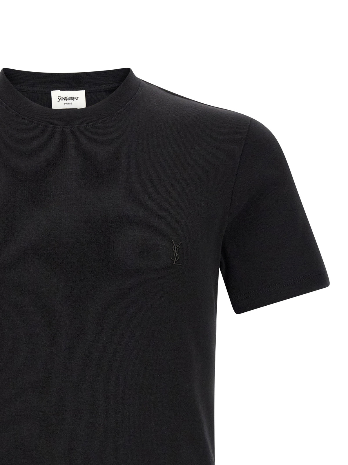 Saint Laurent Schwarzes Baumwoll-T-Shirt