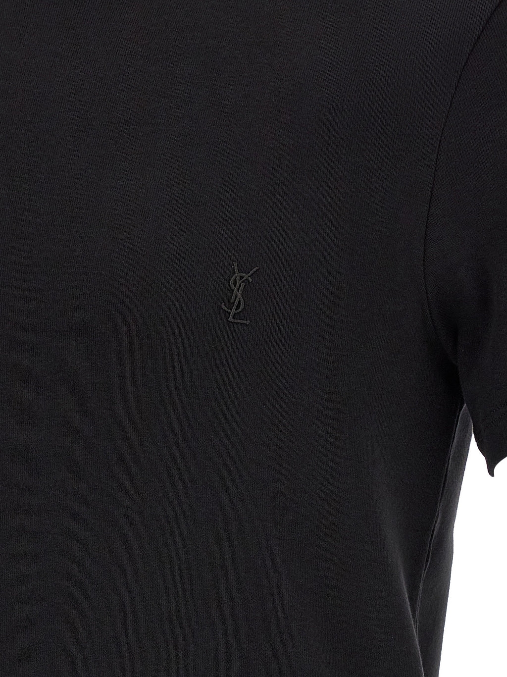 Saint Laurent Schwarzes Baumwoll-T-Shirt