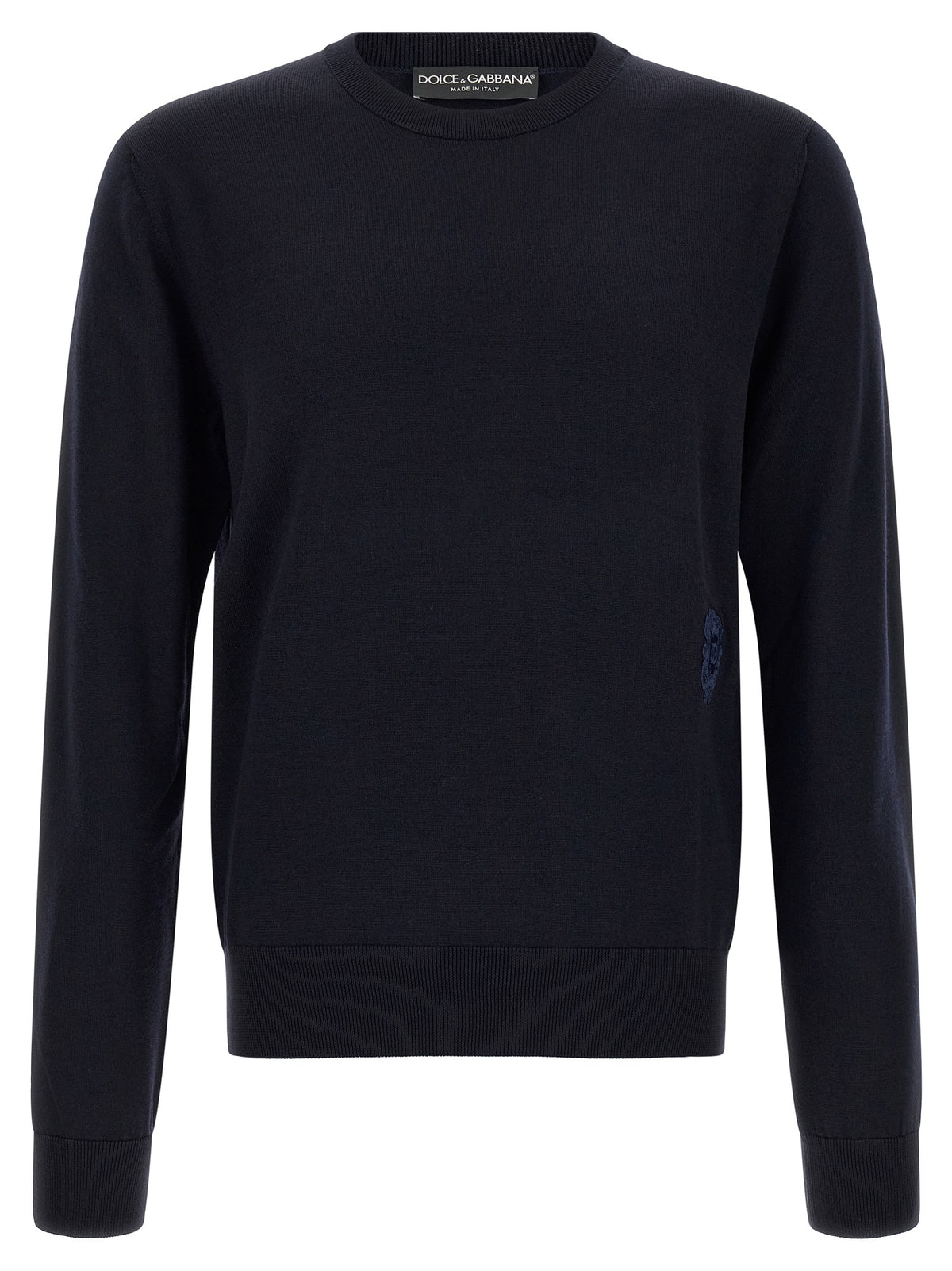 Dolce & Gabbana Blaue Strickjacke aus Schurwolle