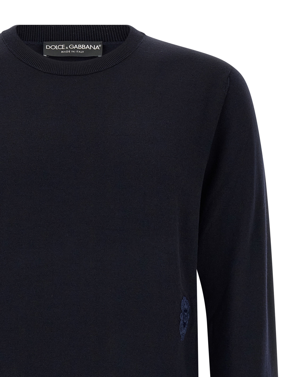 Dolce & Gabbana Blaue Strickjacke aus Schurwolle