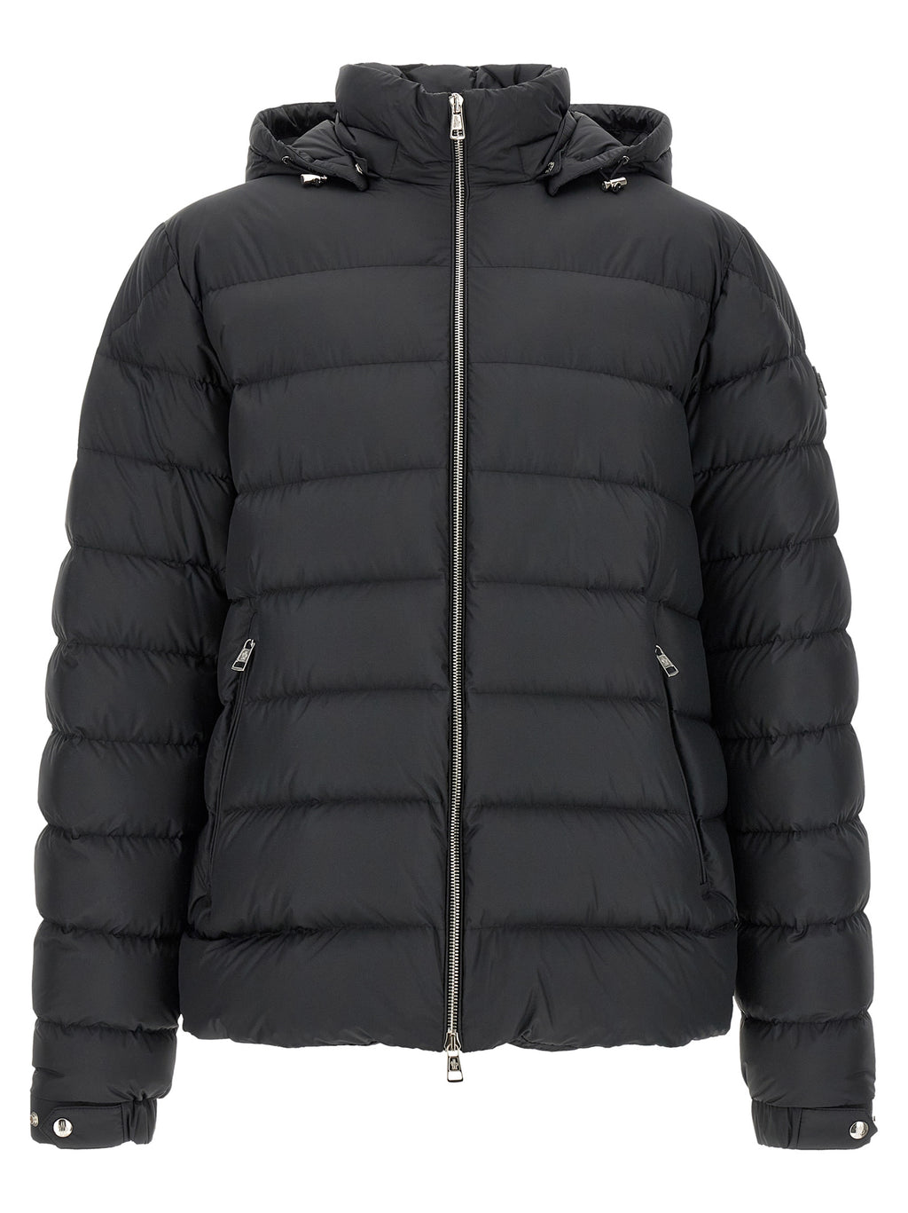 Moncler Schwarze, knöchellange Jacke aus Polyester