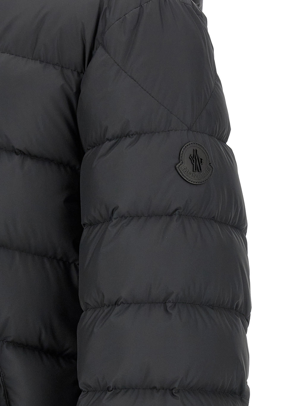 Moncler Schwarze, knöchellange Jacke aus Polyester