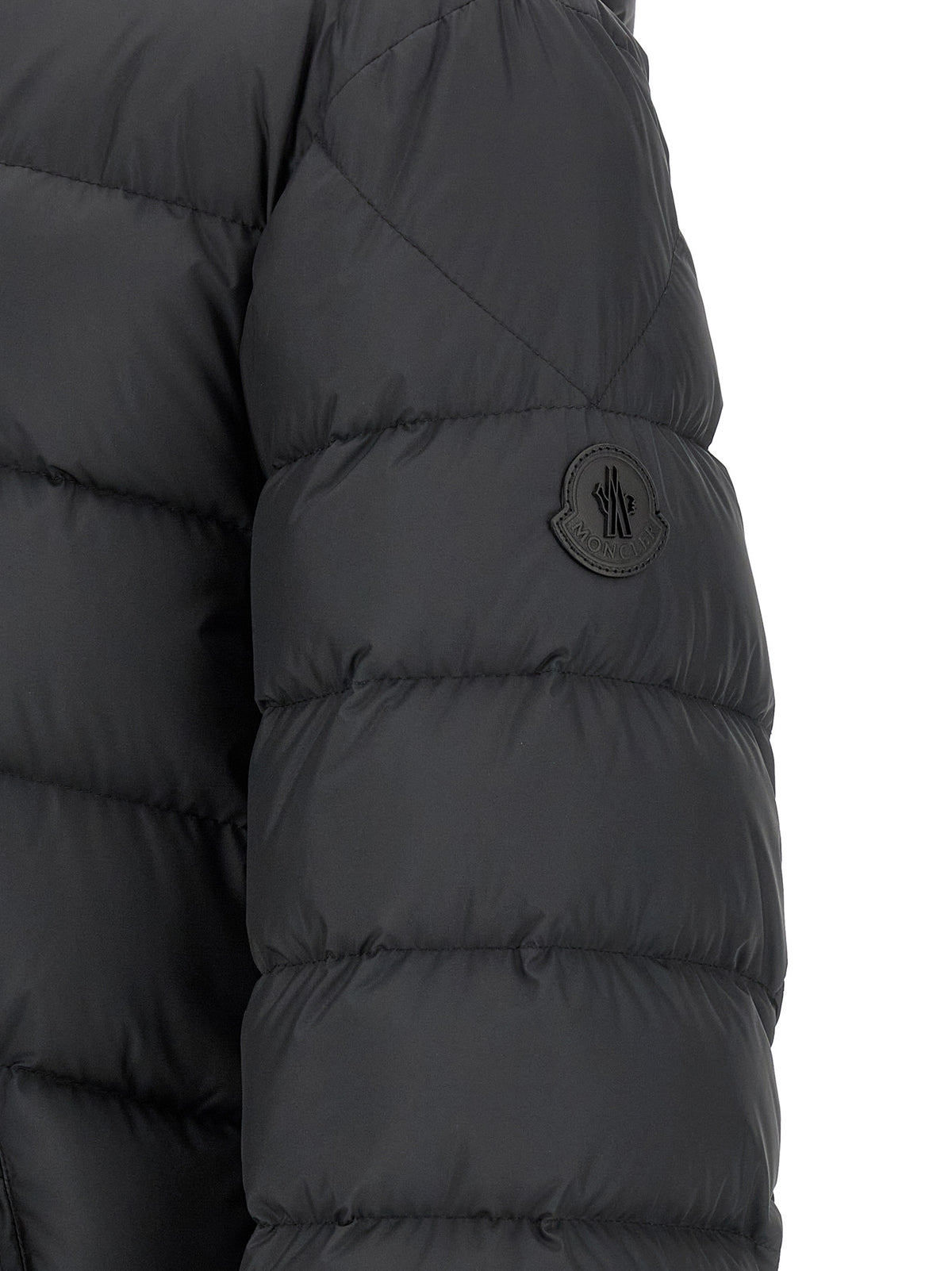 Moncler Schwarze, knöchellange Jacke aus Polyester