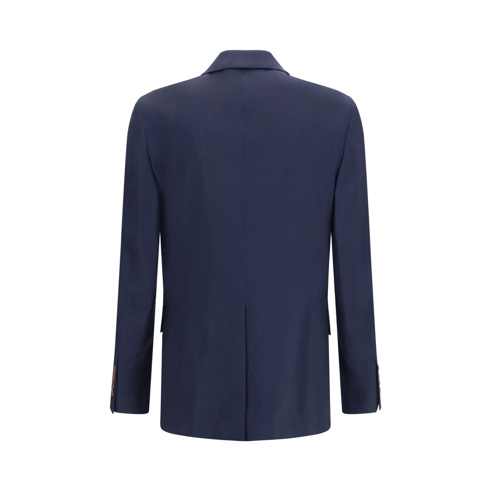 Vivienne Westwood Blaue Wolljacke Oves Aries in voller Länge