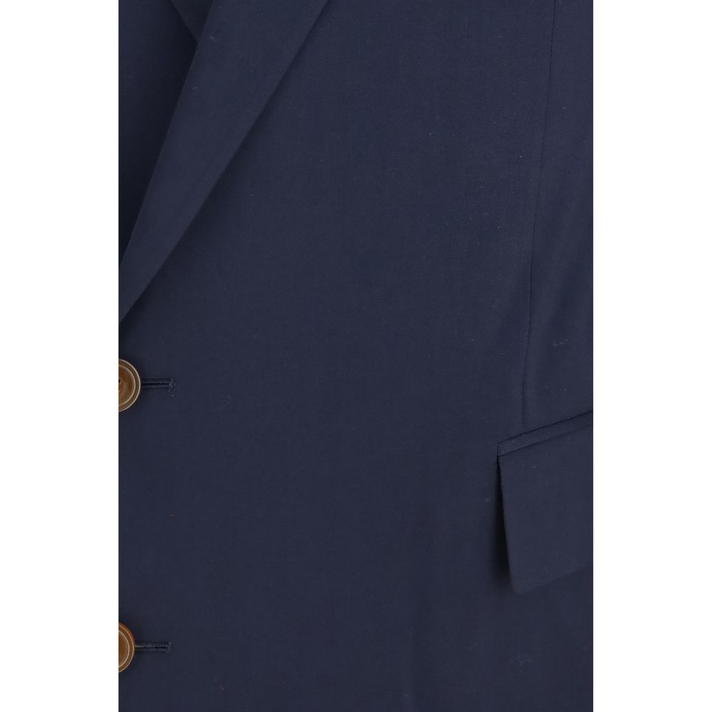 Vivienne Westwood Blaue Wolljacke Oves Aries in voller Länge