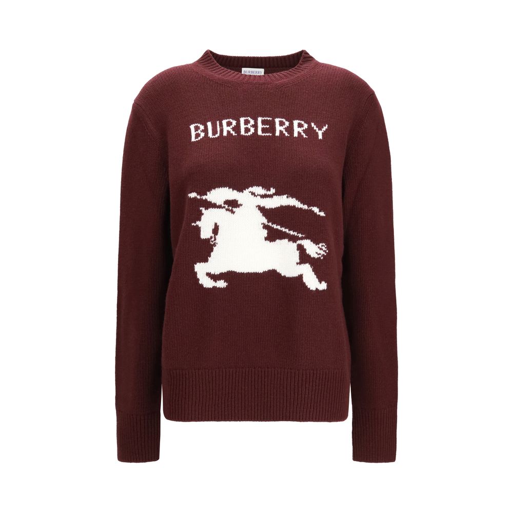 Burberry Bordeaux Pullover aus Wolle mit Widder-Motiv