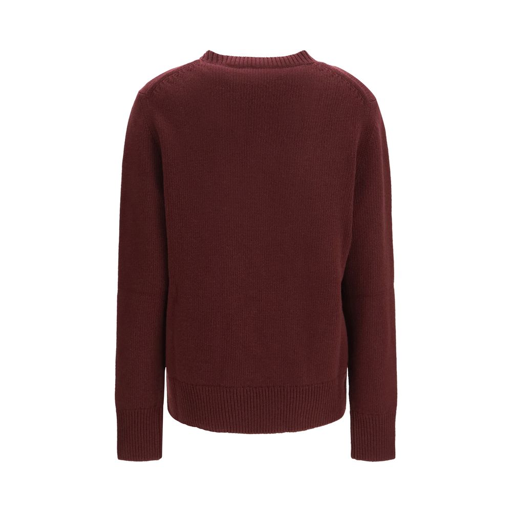 Burberry Bordeaux Pullover aus Wolle mit Widder-Motiv