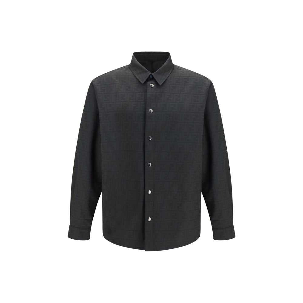 Fendi Schwarzes Polyesterhemd mit Muster