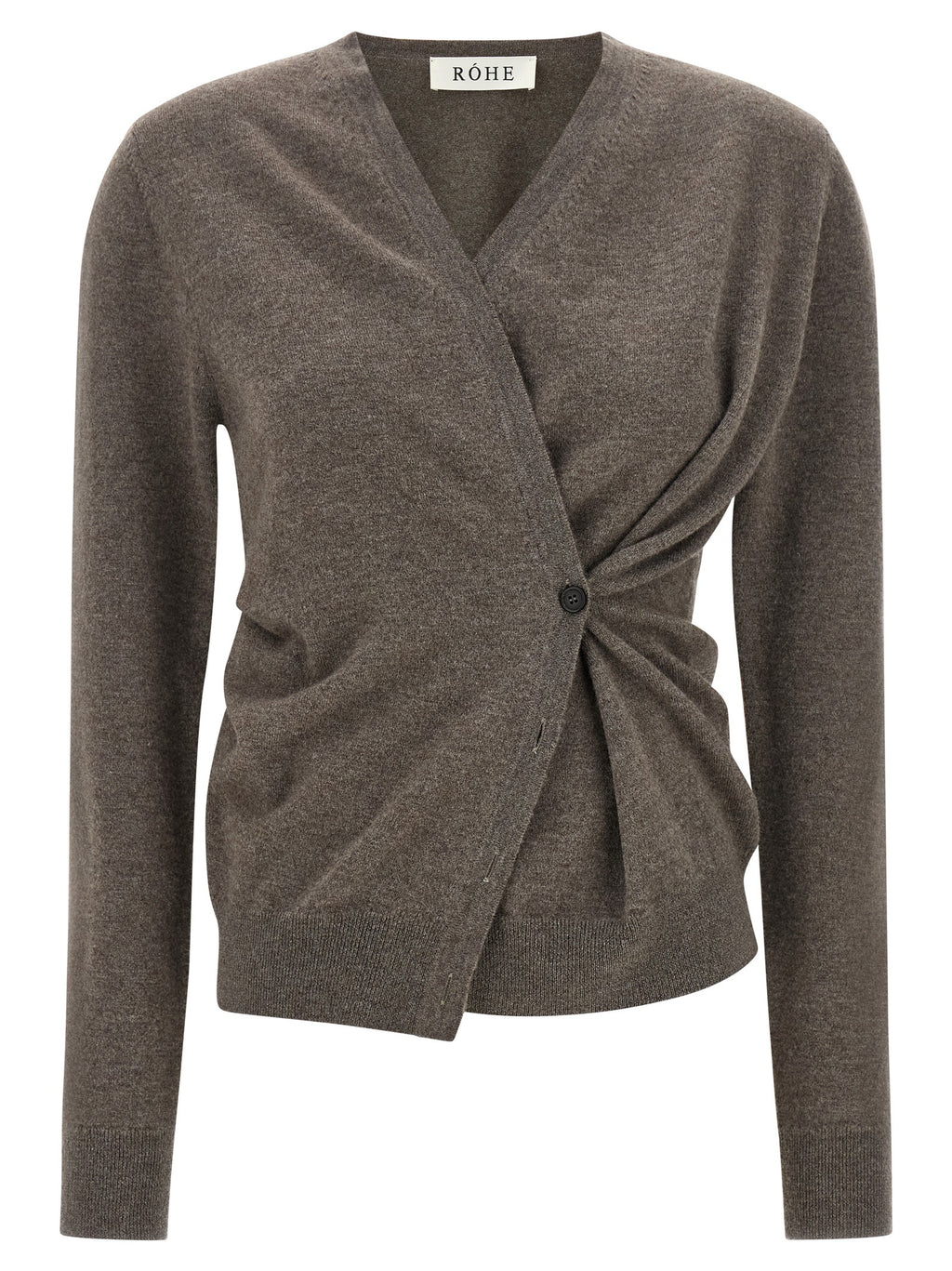 Rohe braune Strickjacke aus Wolle