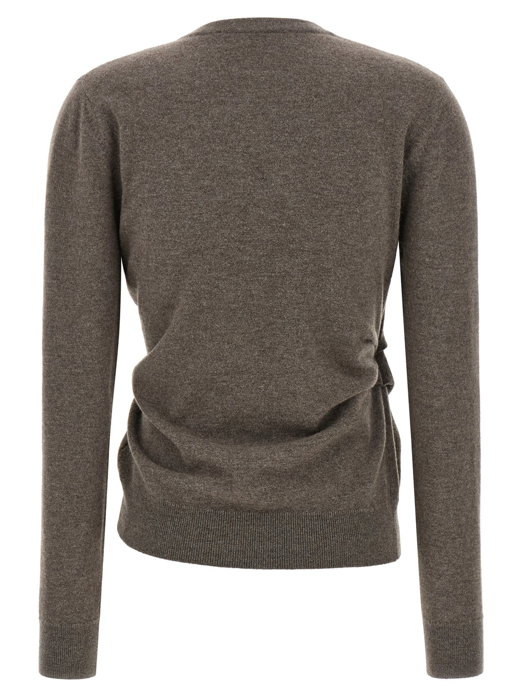 Rohe braune Strickjacke aus Wolle