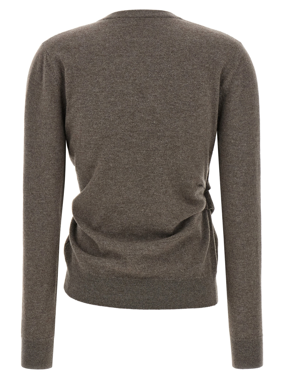 Rohe braune Strickjacke aus Wolle