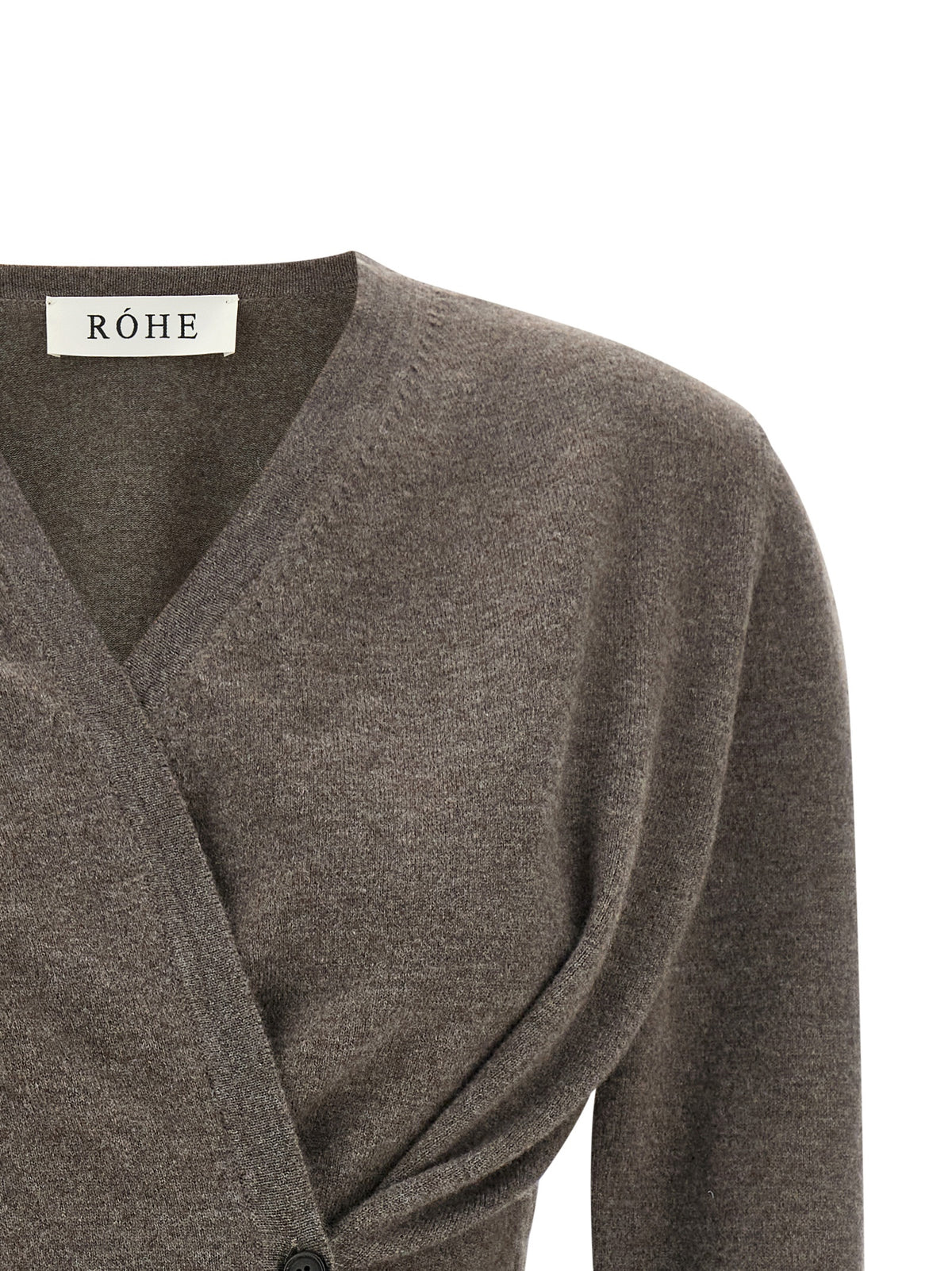 Rohe braune Strickjacke aus Wolle