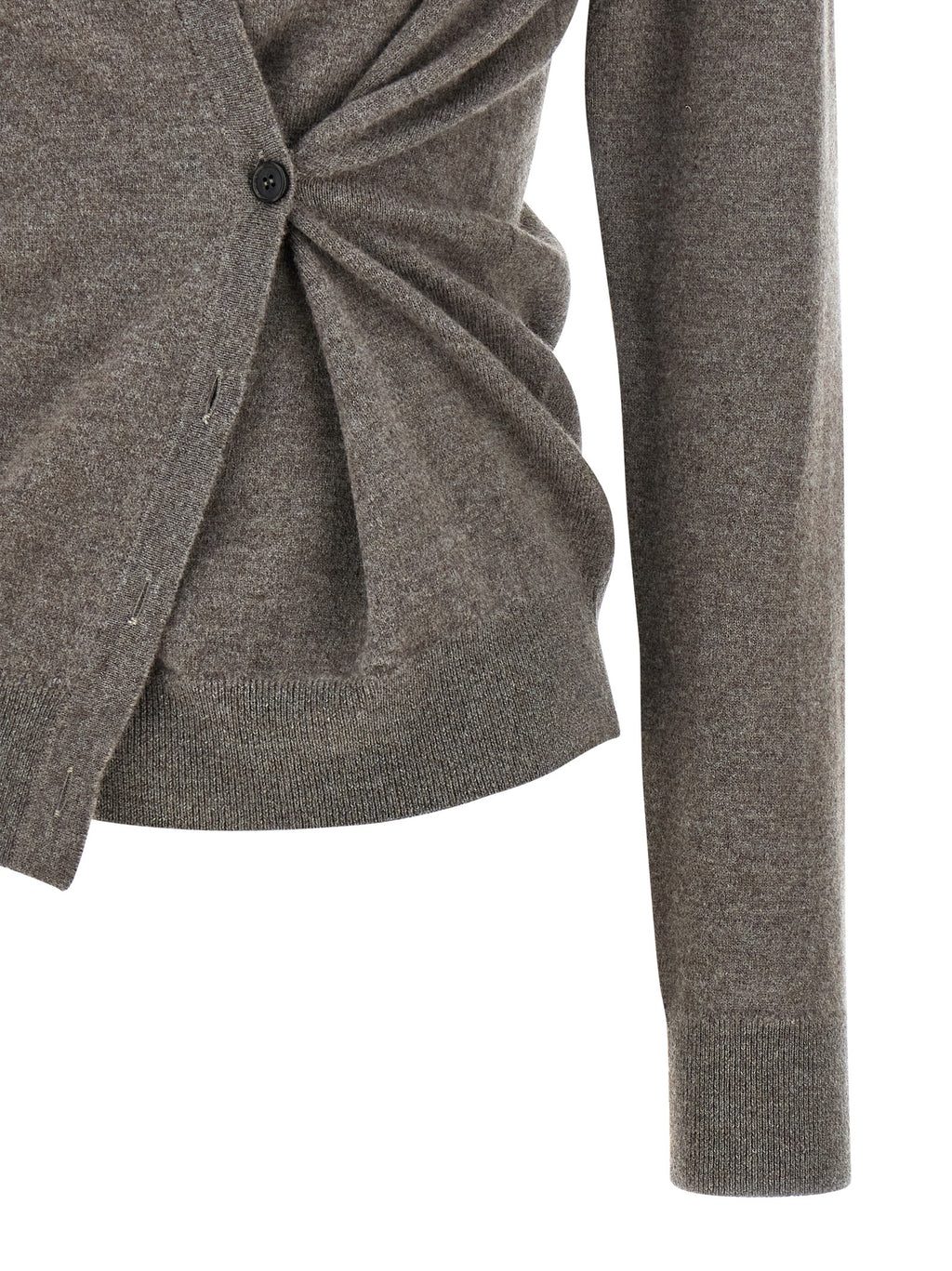 Rohe braune Strickjacke aus Wolle