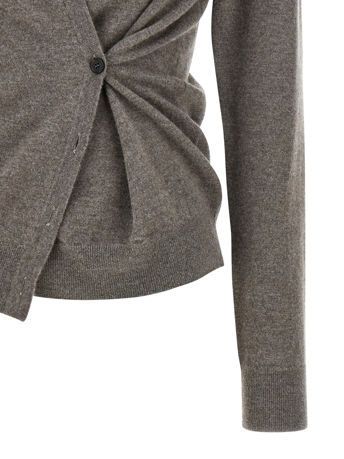 Rohe braune Strickjacke aus Wolle