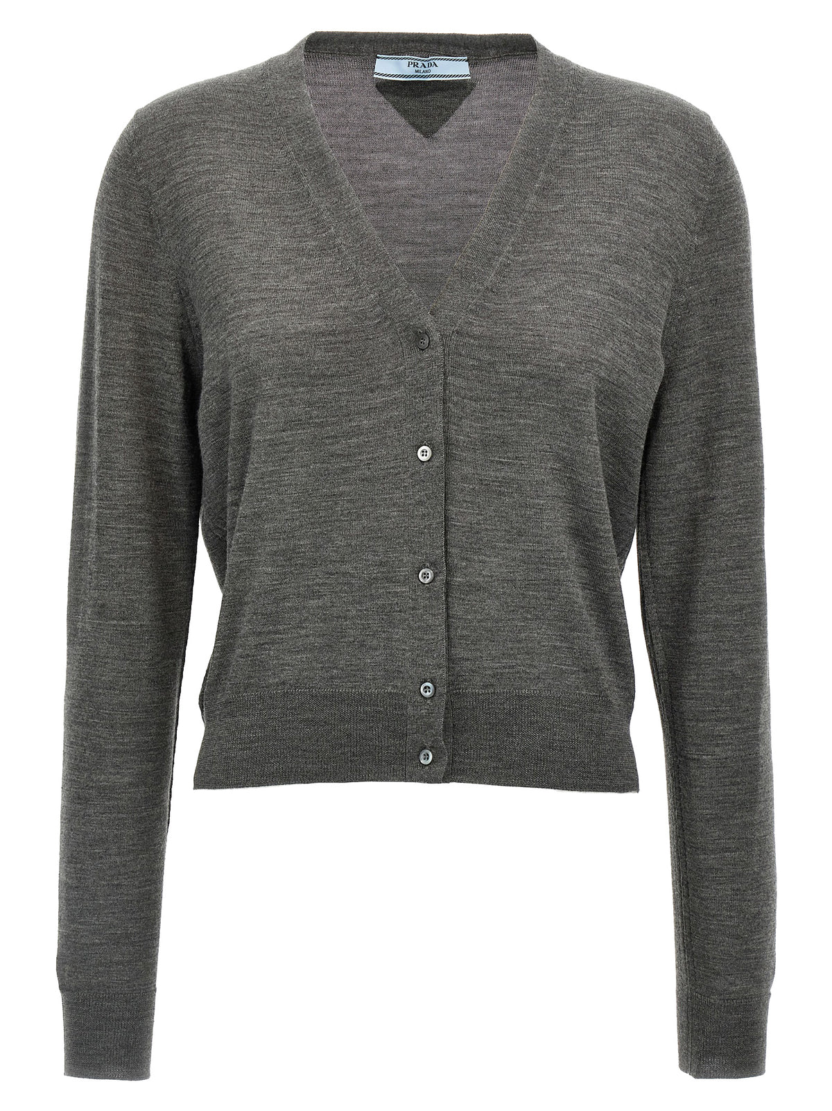 Prada Strickjacke aus grauer Schurwolle