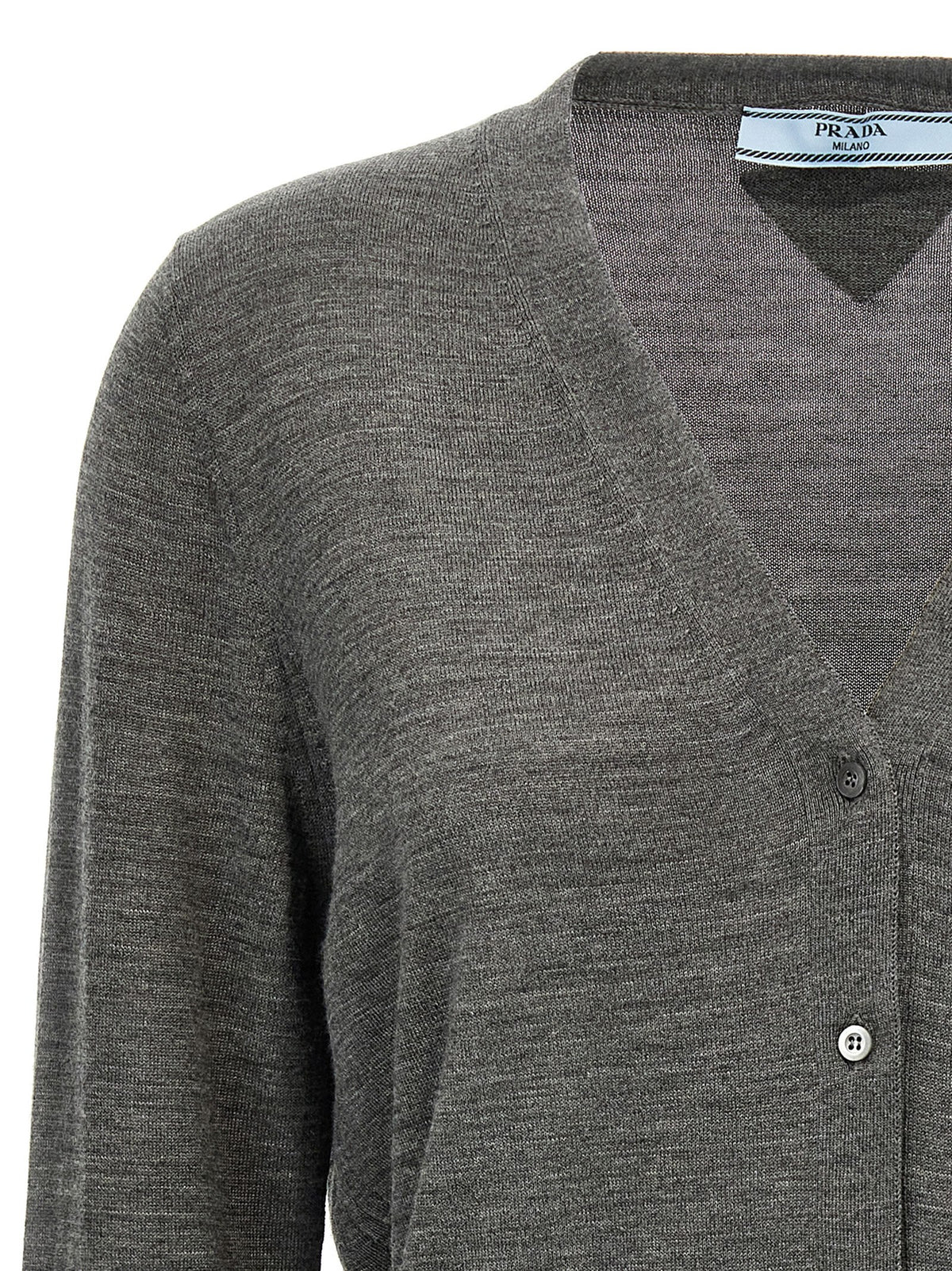 Prada Strickjacke aus grauer Schurwolle