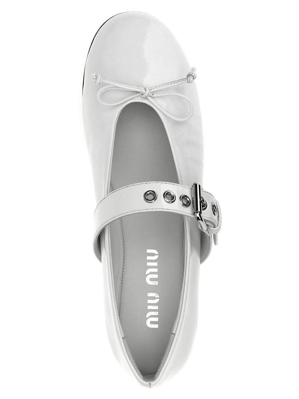 Miu Miu Ballerinas aus weißem Kalbsleder