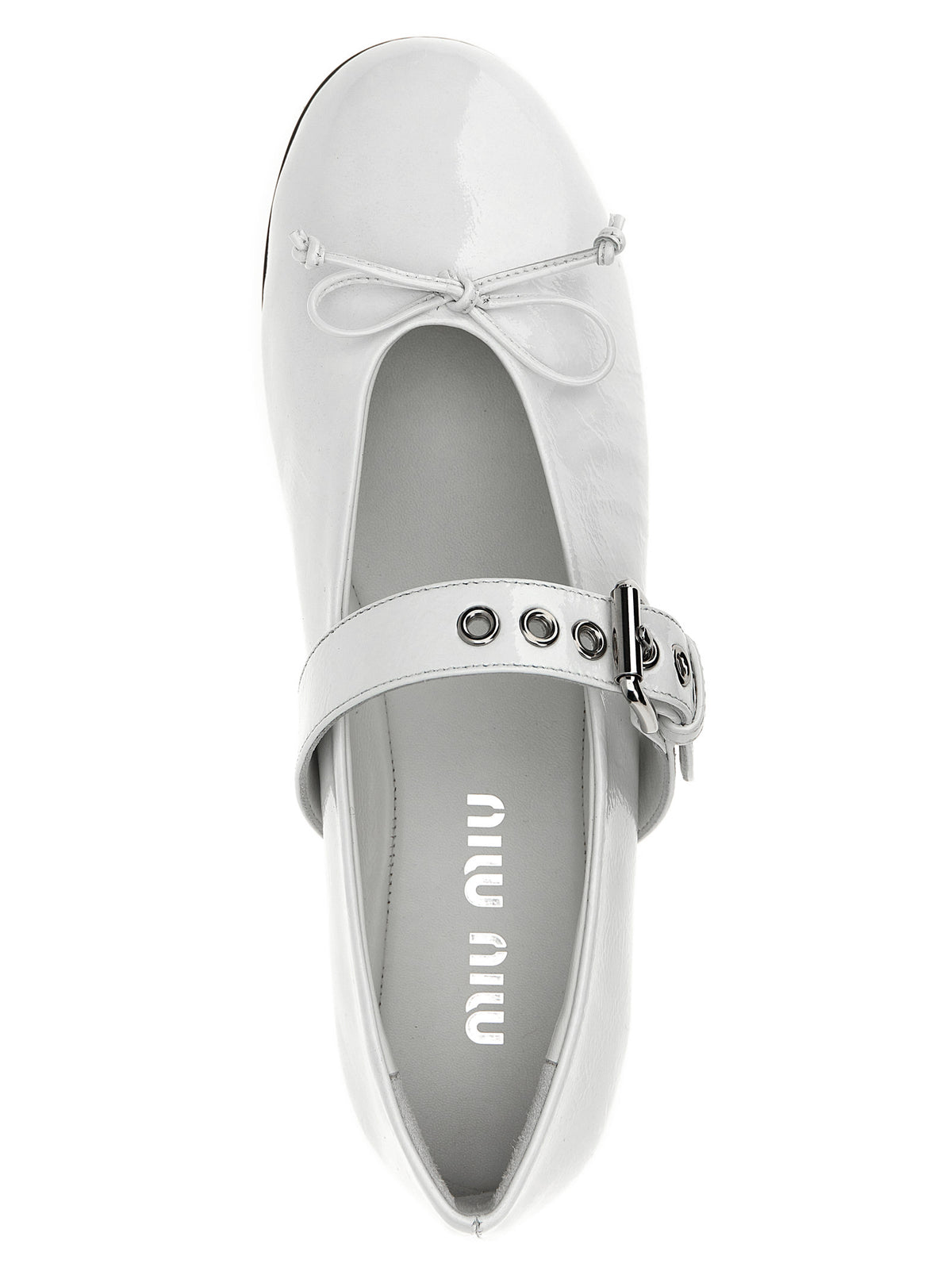 Miu Miu Ballerinas aus weißem Kalbsleder