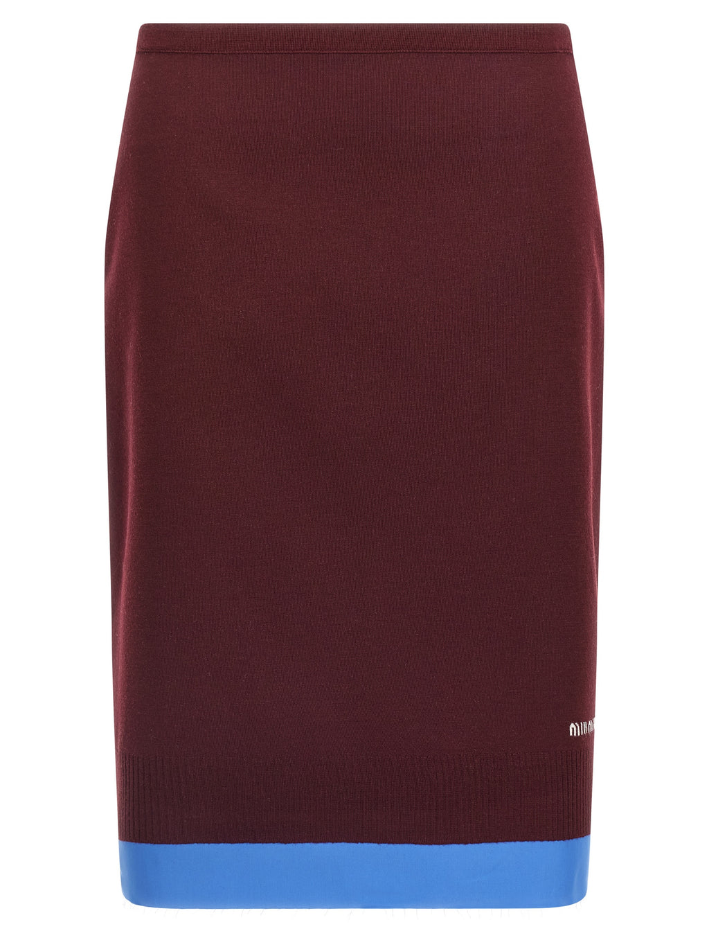 Miu Miu Bordeaux-Midirock aus Schurwolle