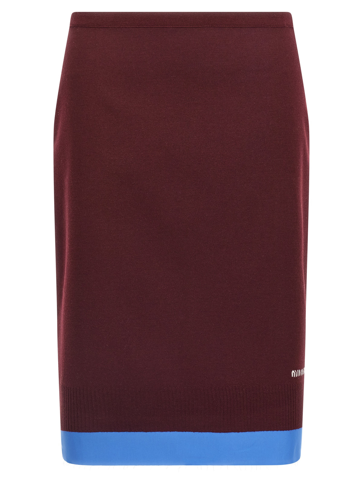 Miu Miu Bordeaux-Midirock aus Schurwolle