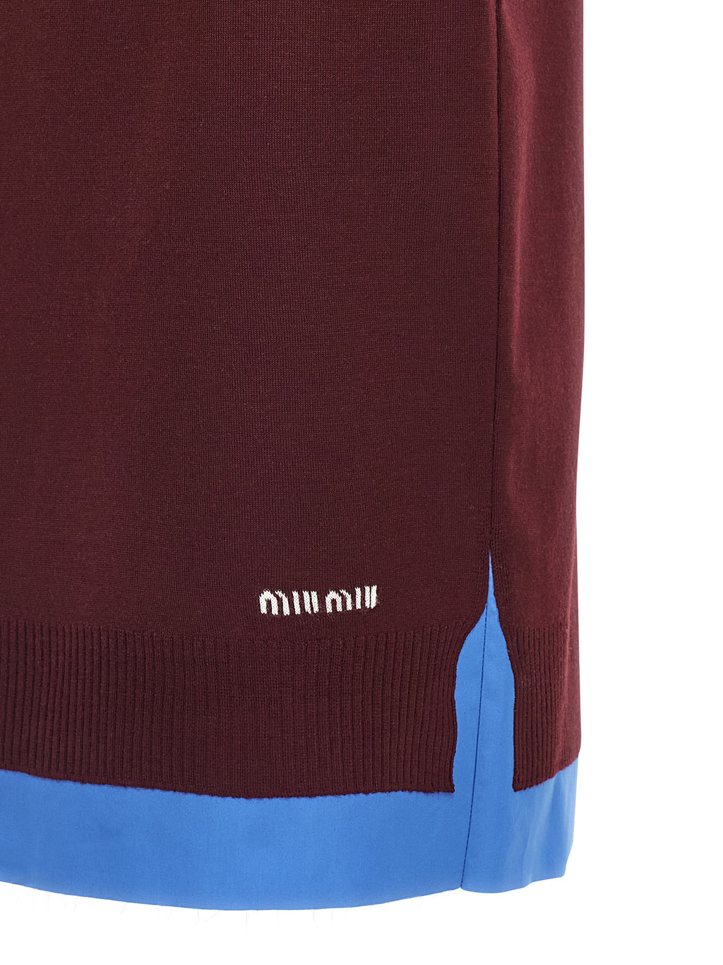 Miu Miu Bordeaux-Midirock aus Schurwolle