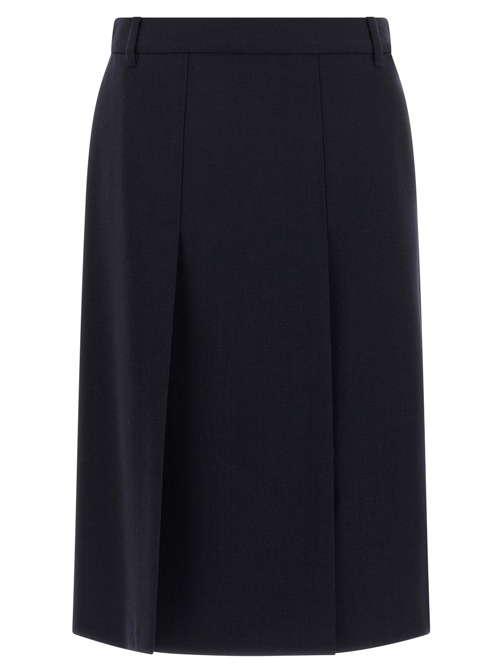 Prada Midirock aus blauer Schurwolle