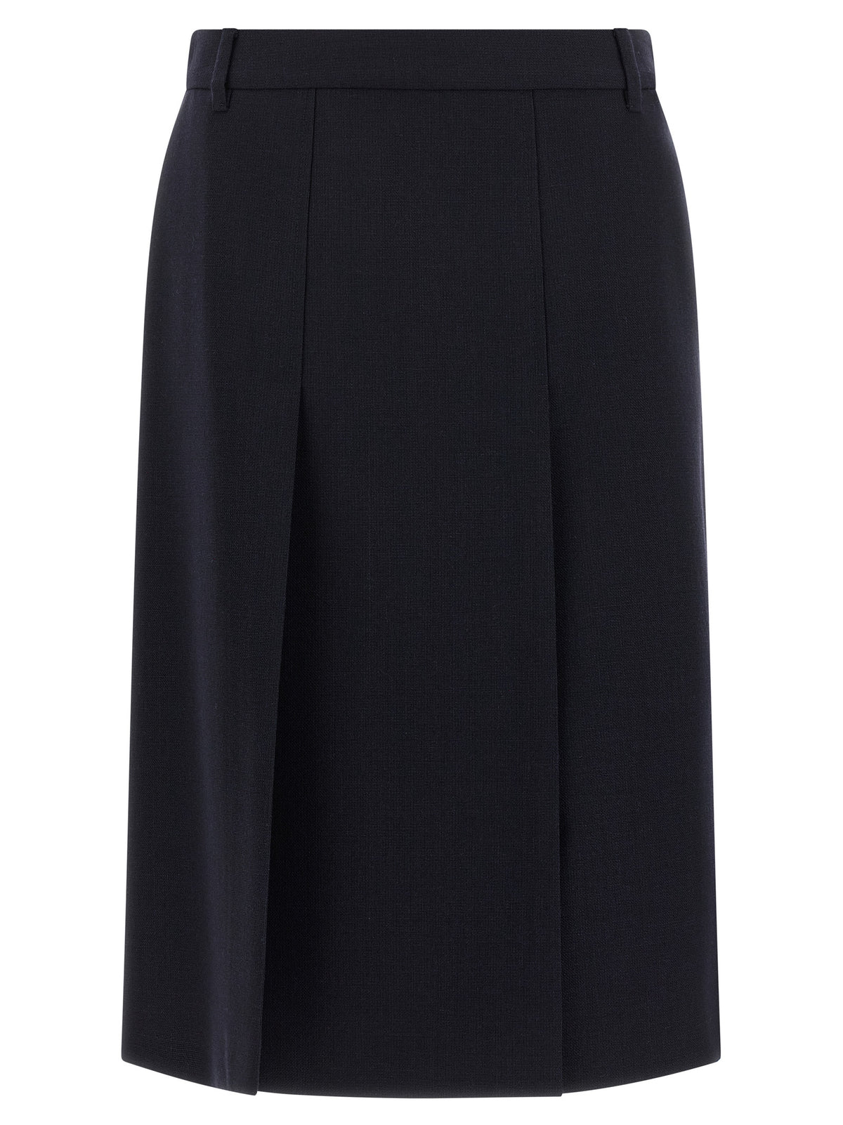 Prada Midirock aus blauer Schurwolle