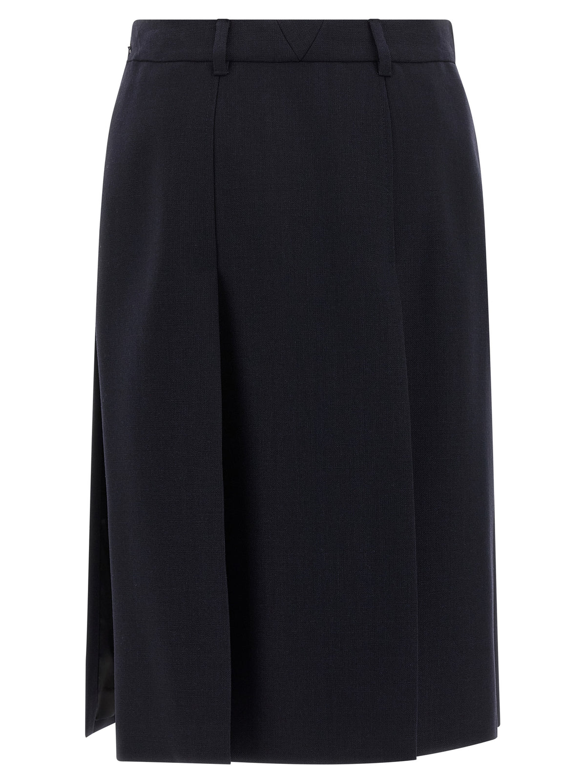 Prada Midirock aus blauer Schurwolle