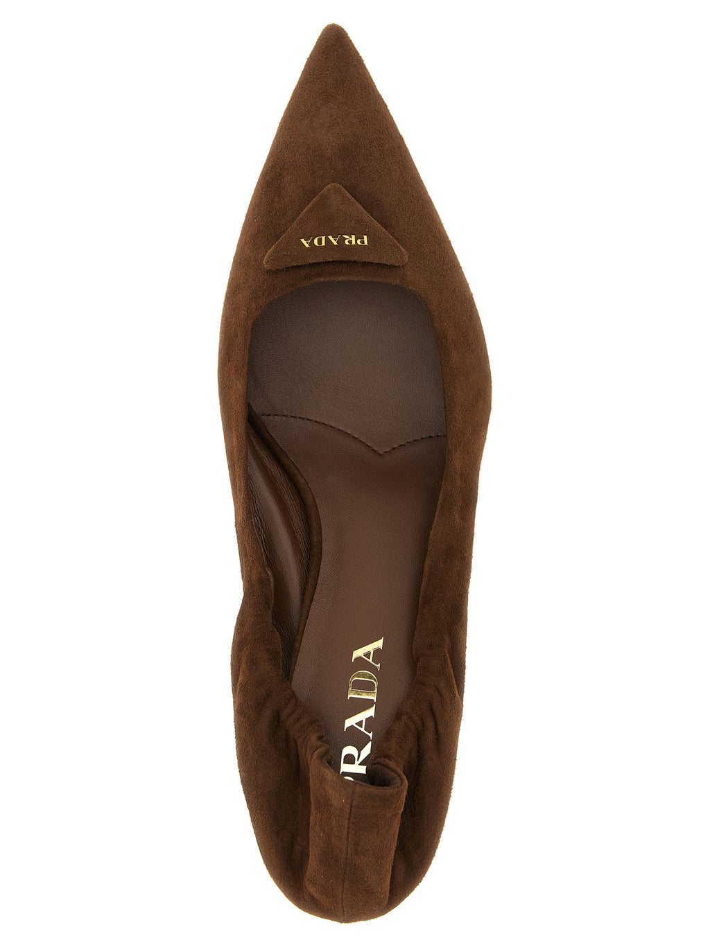 Prada braune Pumps aus Lammleder mit mittlerem Absatz