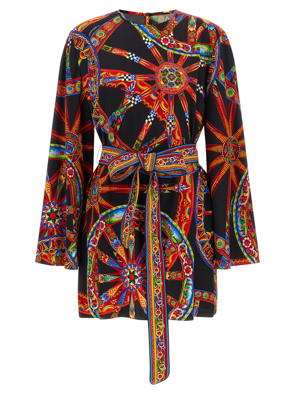 Dolce & Gabbana Kurzes Seidenkleid Multicolor