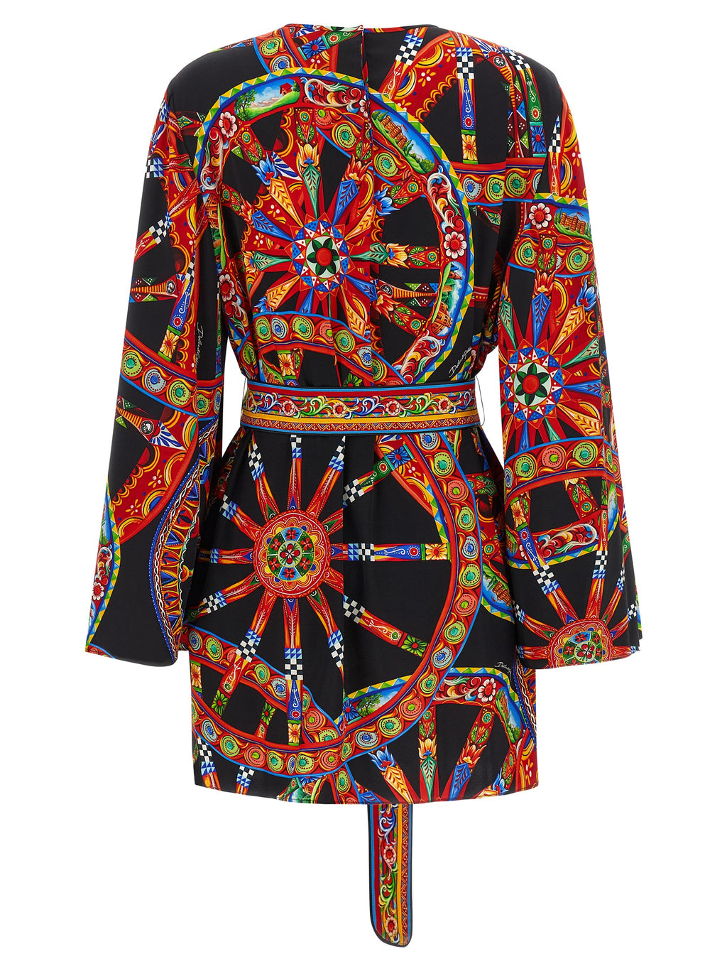 Dolce & Gabbana Kurzes Seidenkleid Multicolor