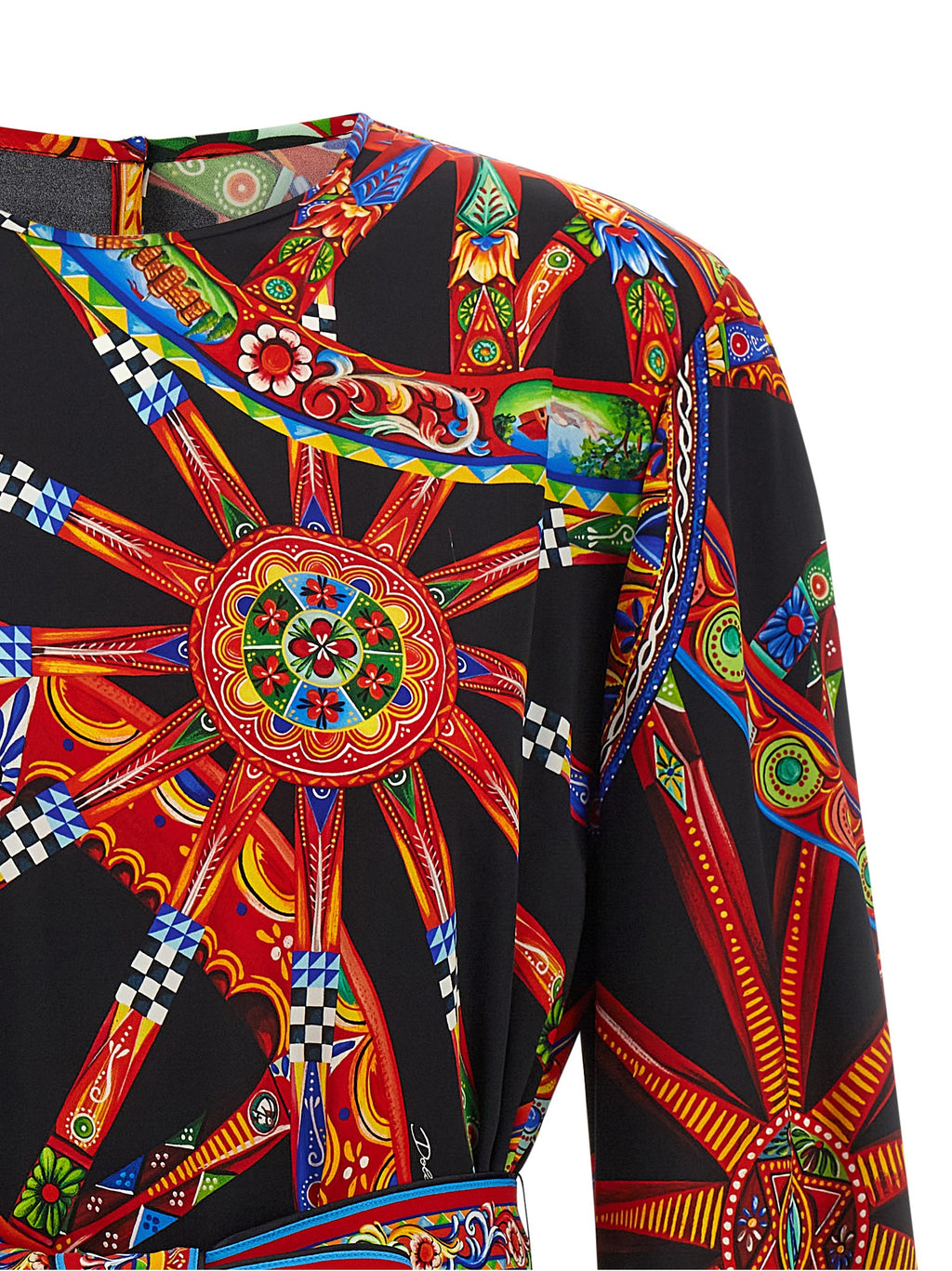 Dolce & Gabbana Kurzes Seidenkleid Multicolor