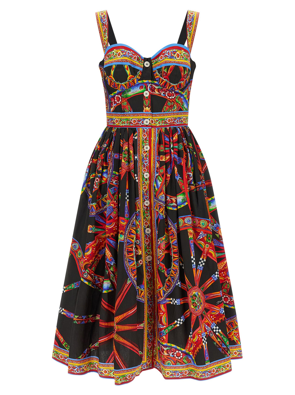 Dolce & Gabbana Midi-Baumwollkleid Mehrfarbig