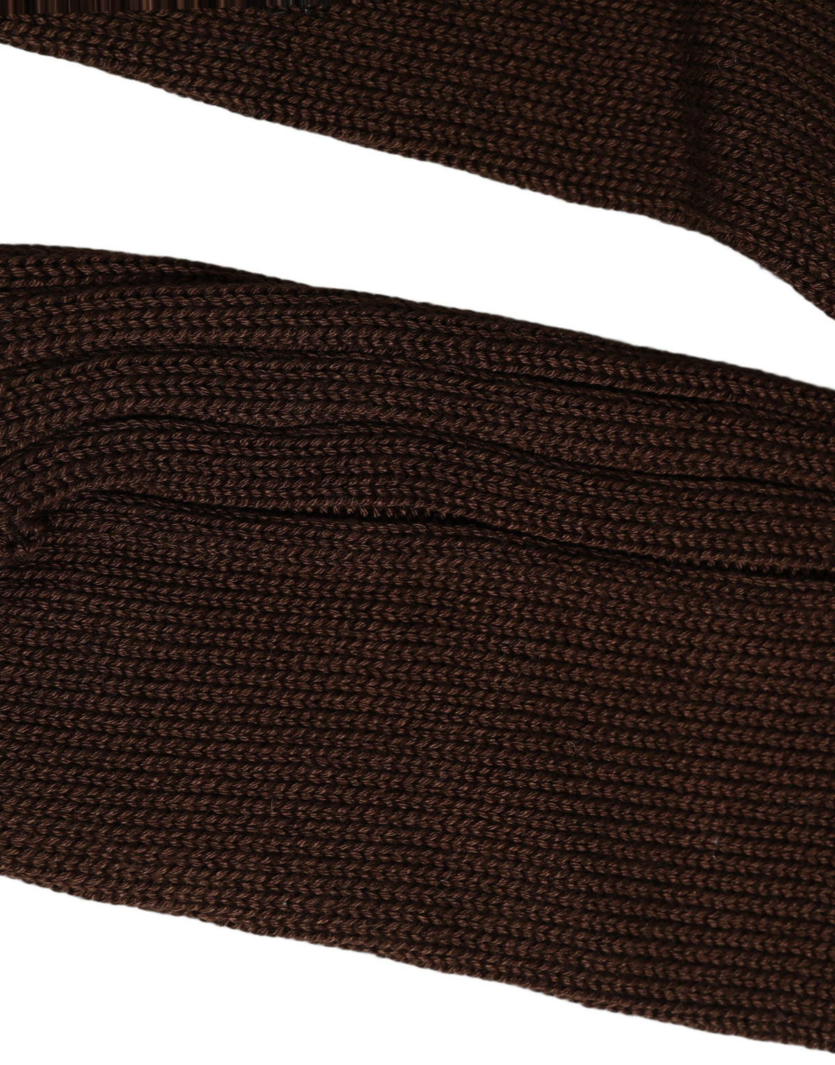 Dolce & Gabbana Dunkelbraune gerippte Nylon-Kniestrümpfe