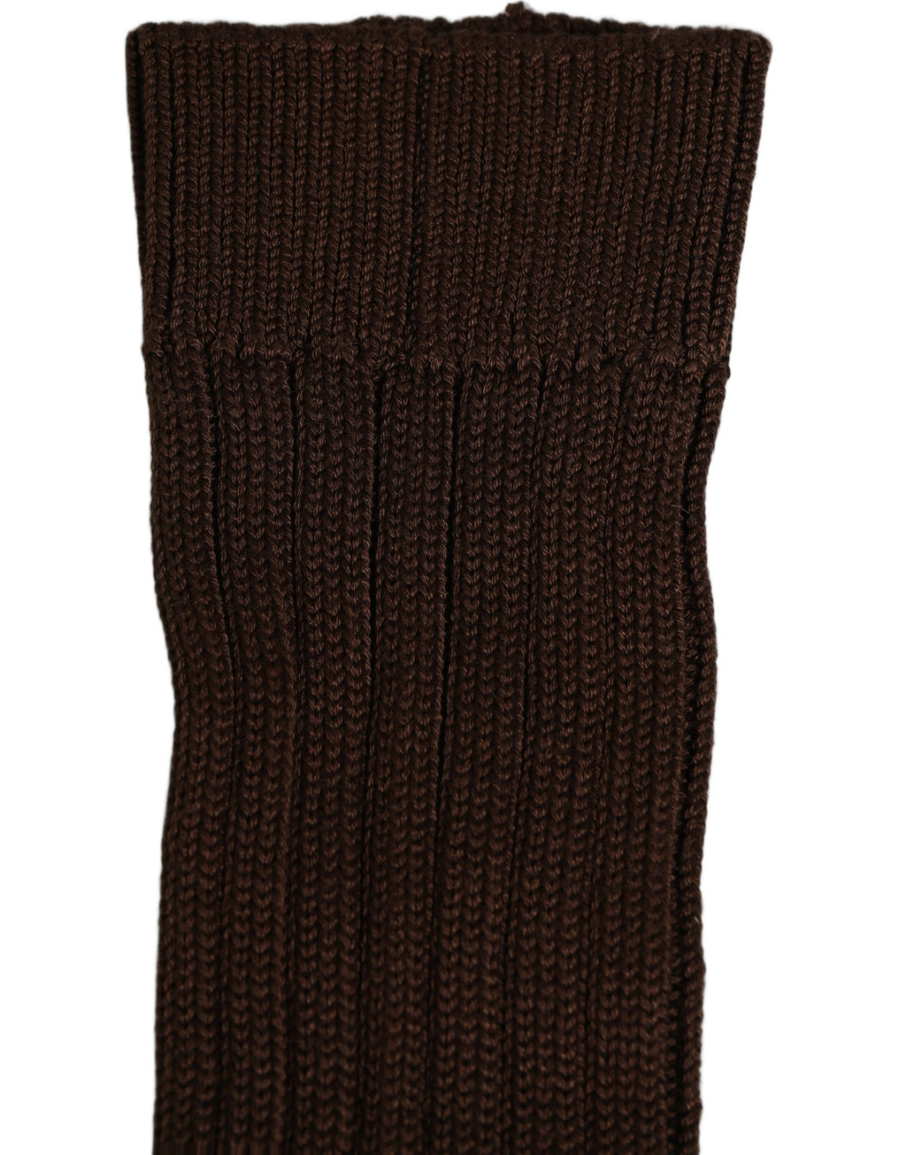 Dolce & Gabbana Dunkelbraune gerippte Nylon-Kniestrümpfe