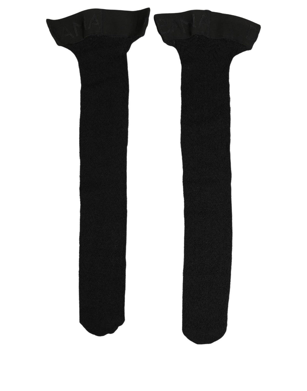 Dolce & Gabbana Schwarze Socken aus Wolle mit Logo für Damen, kniehoch