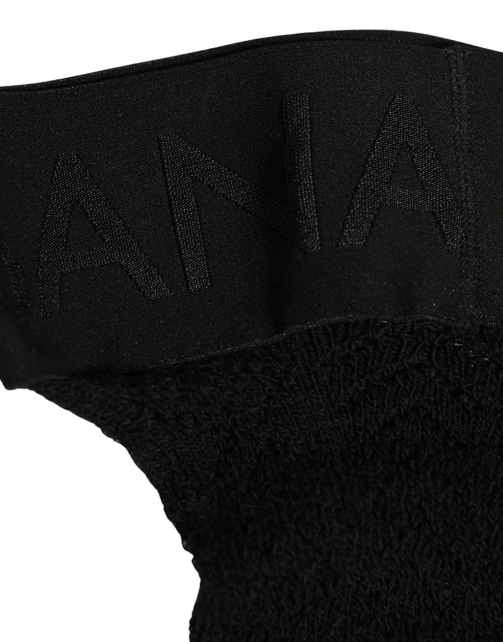 Dolce & Gabbana Schwarze Socken aus Wolle mit Logo für Damen, kniehoch
