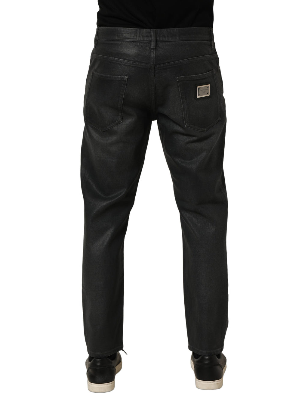 Dolce & Gabbana Dunkelgraue Baumwoll-Herrenjeans in lockerer Passform