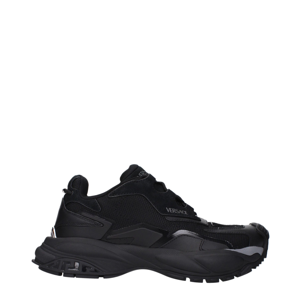 Versace Schwarze Chunky-Sneakers aus Stoff
