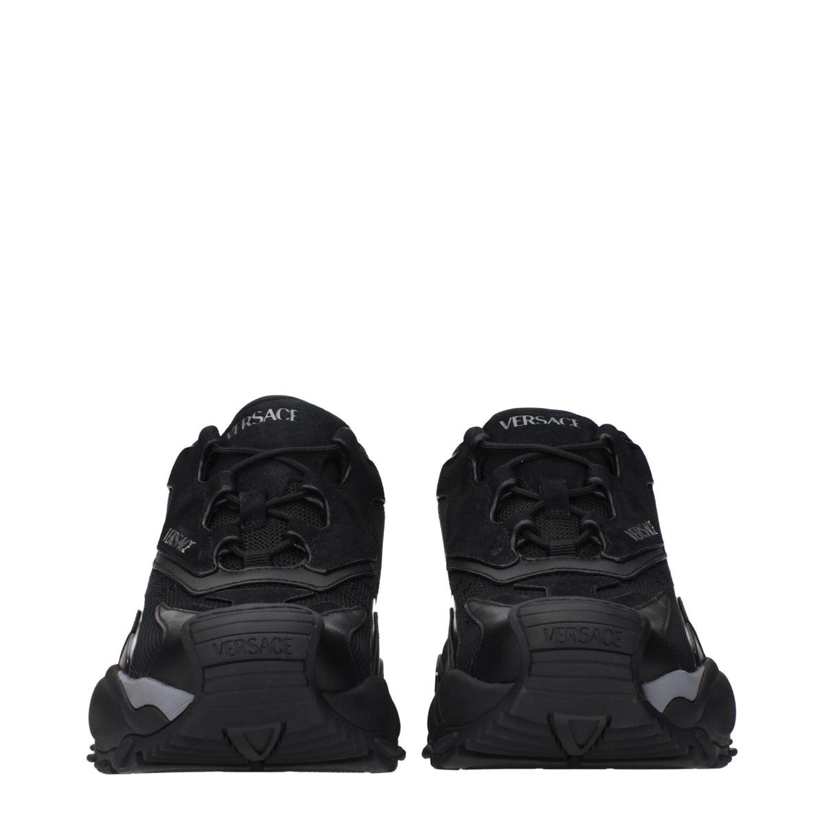 Versace Schwarze Chunky-Sneakers aus Stoff