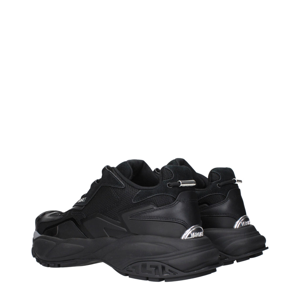 Versace Schwarze Chunky-Sneakers aus Stoff