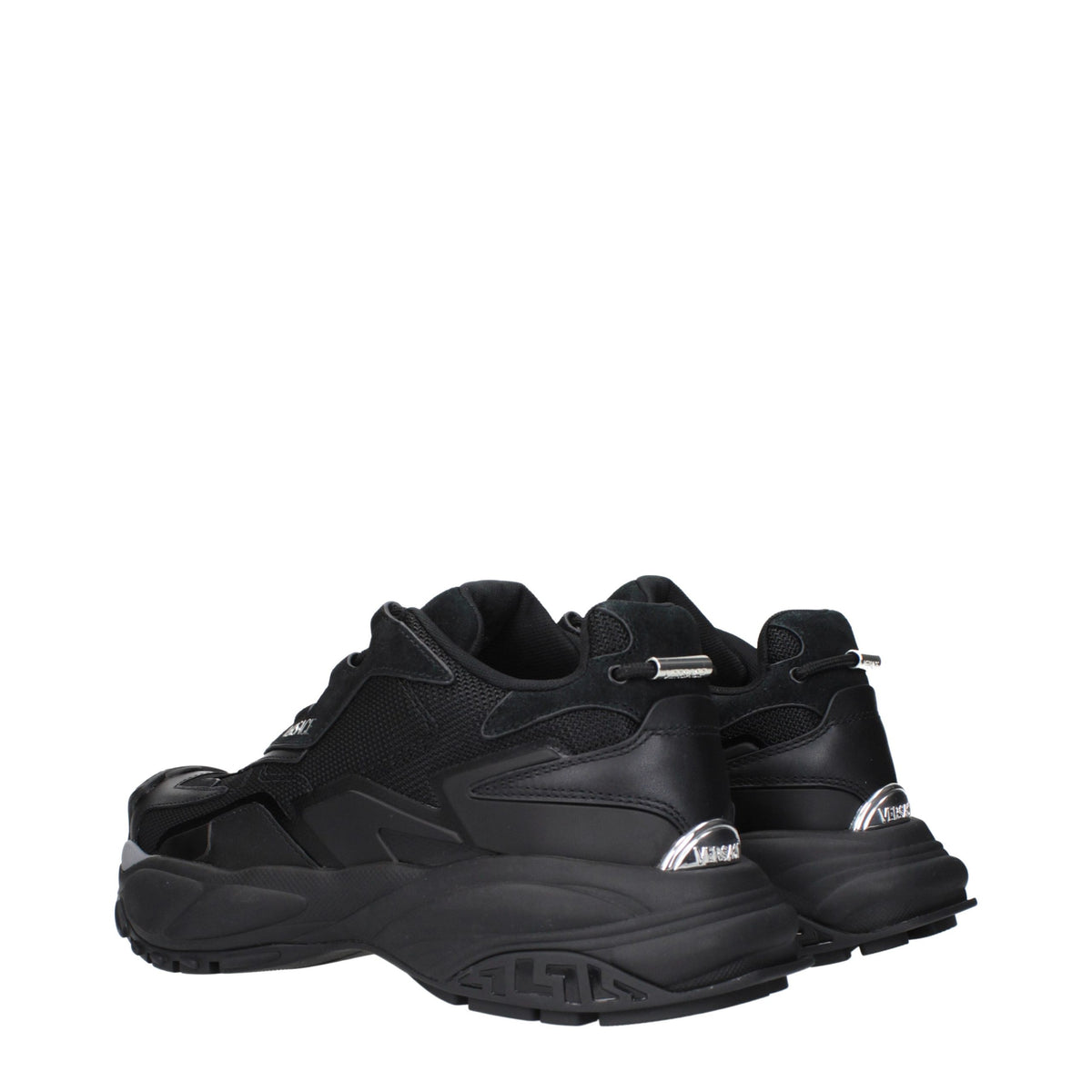 Versace Schwarze Chunky-Sneakers aus Stoff