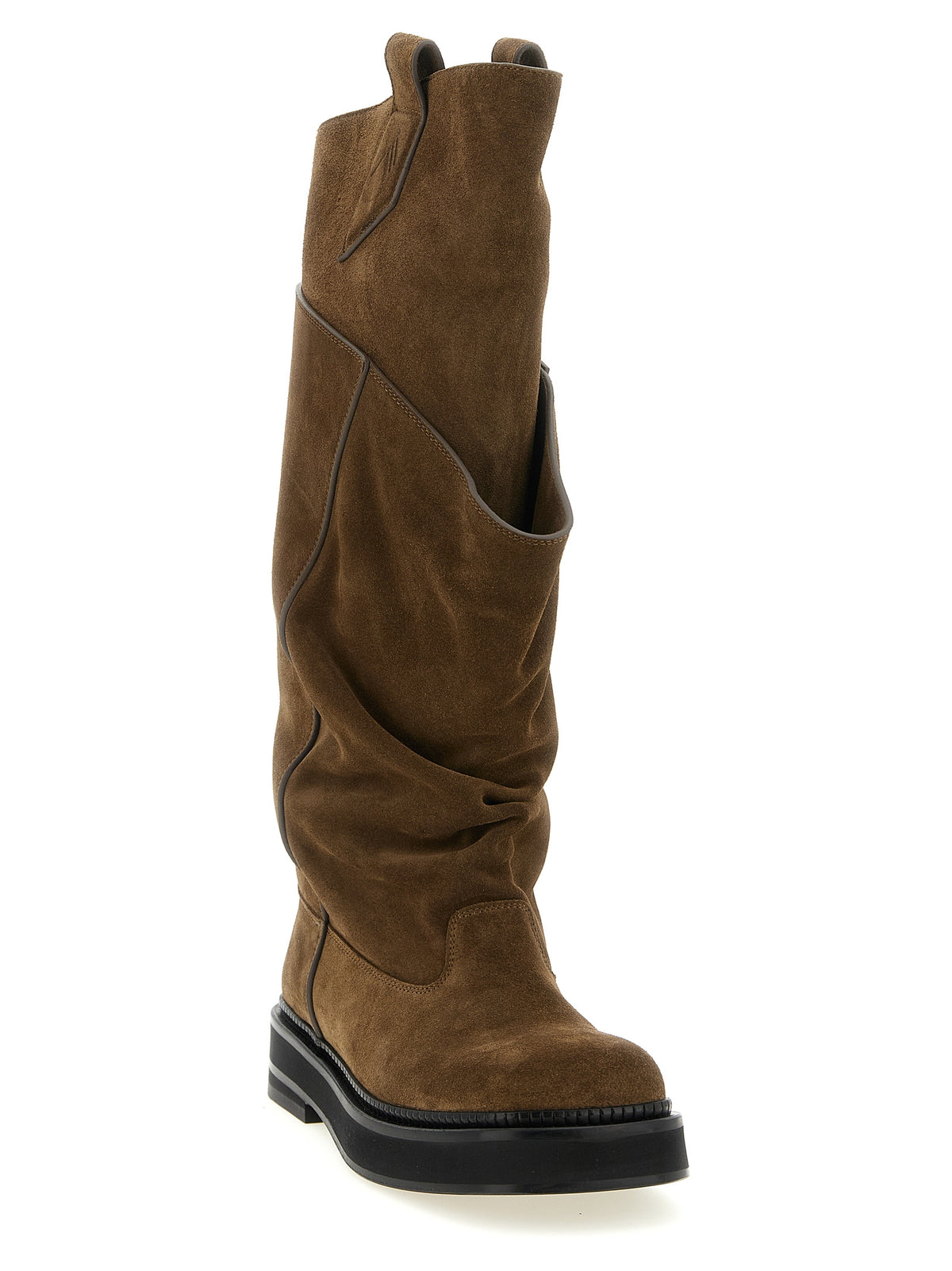 The Attico Braunes Kalbsleder Overknee