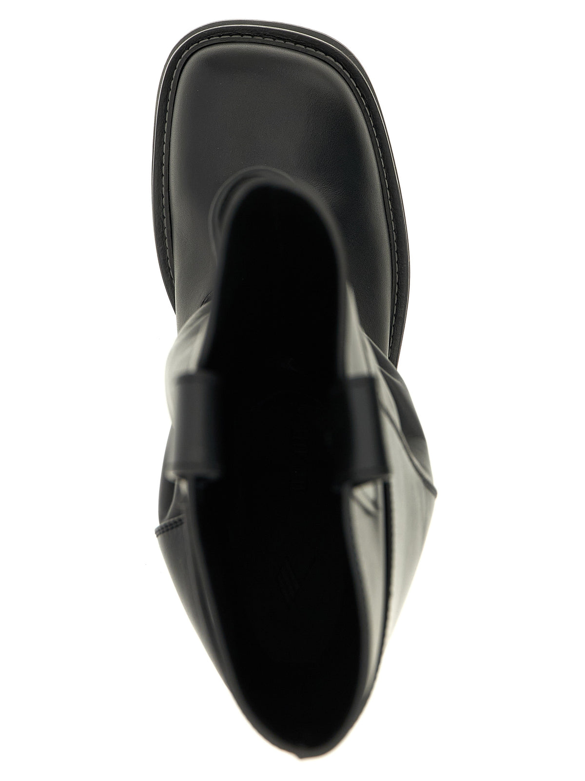 The Attico Schwarzes Kalbsleder Overknee