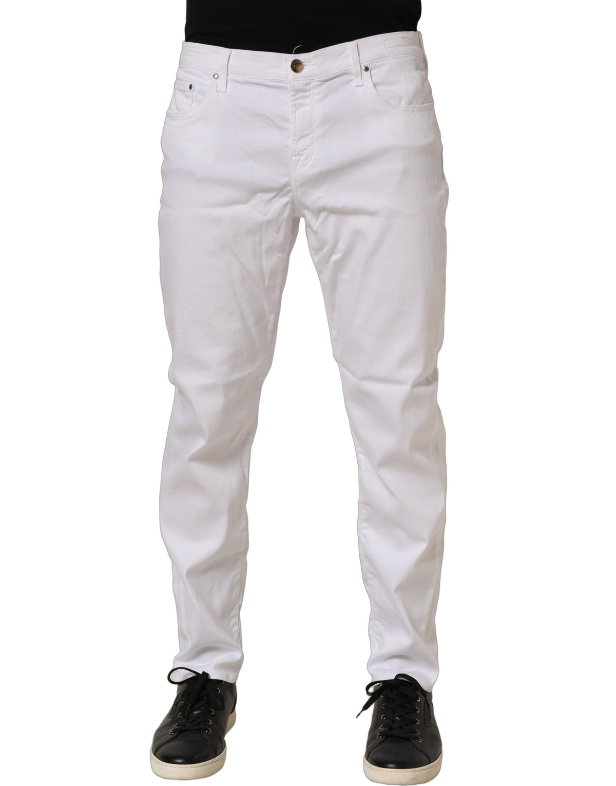 Jacob Cohen White Skinny Fit Mid Waist Jeans für Herren